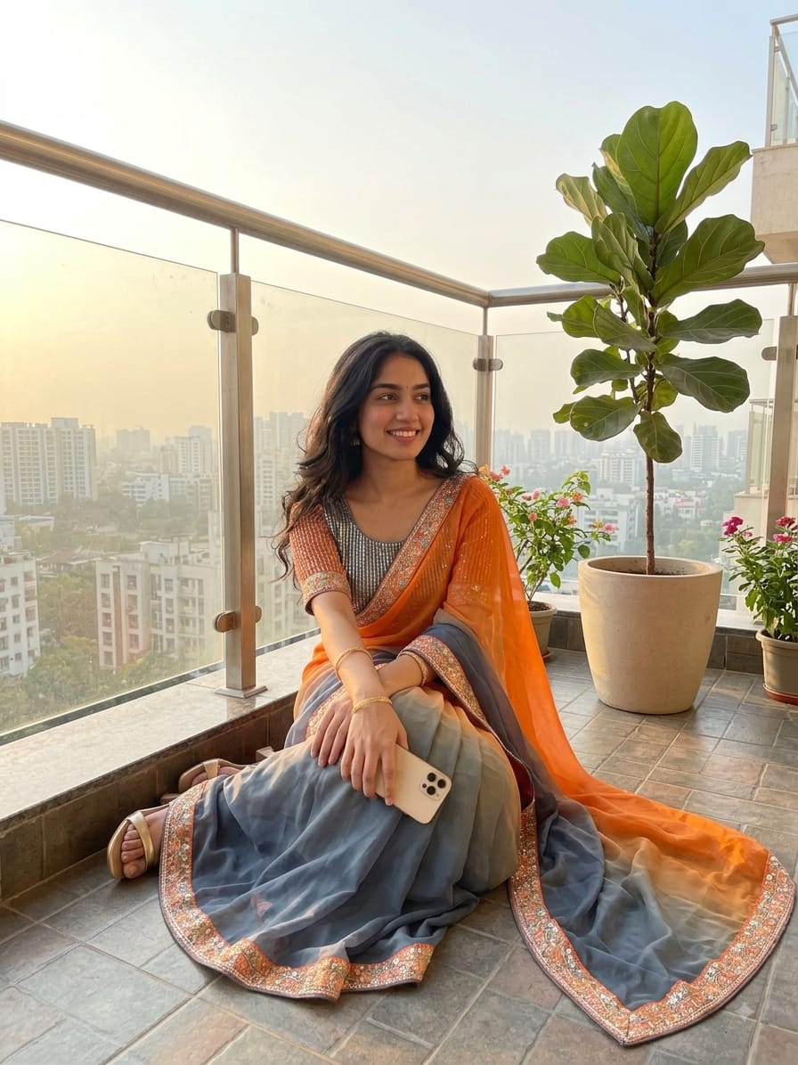 Raashika Fancy Satin Embroidery Sequin Saree